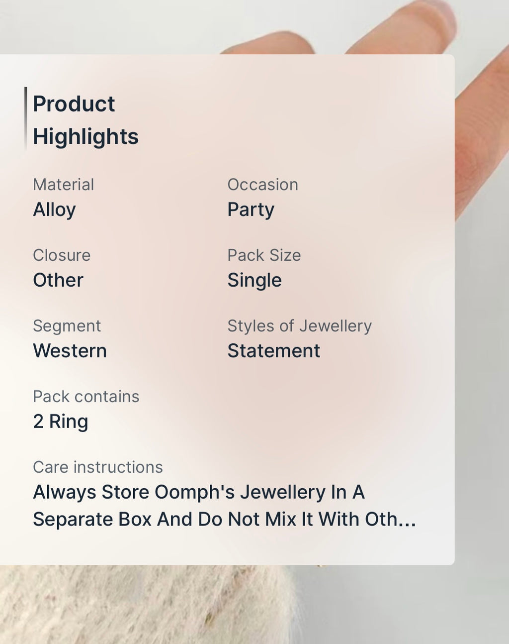 Combo of 2 Gold Tone Delicate Chain Ring Set- by Tashyam