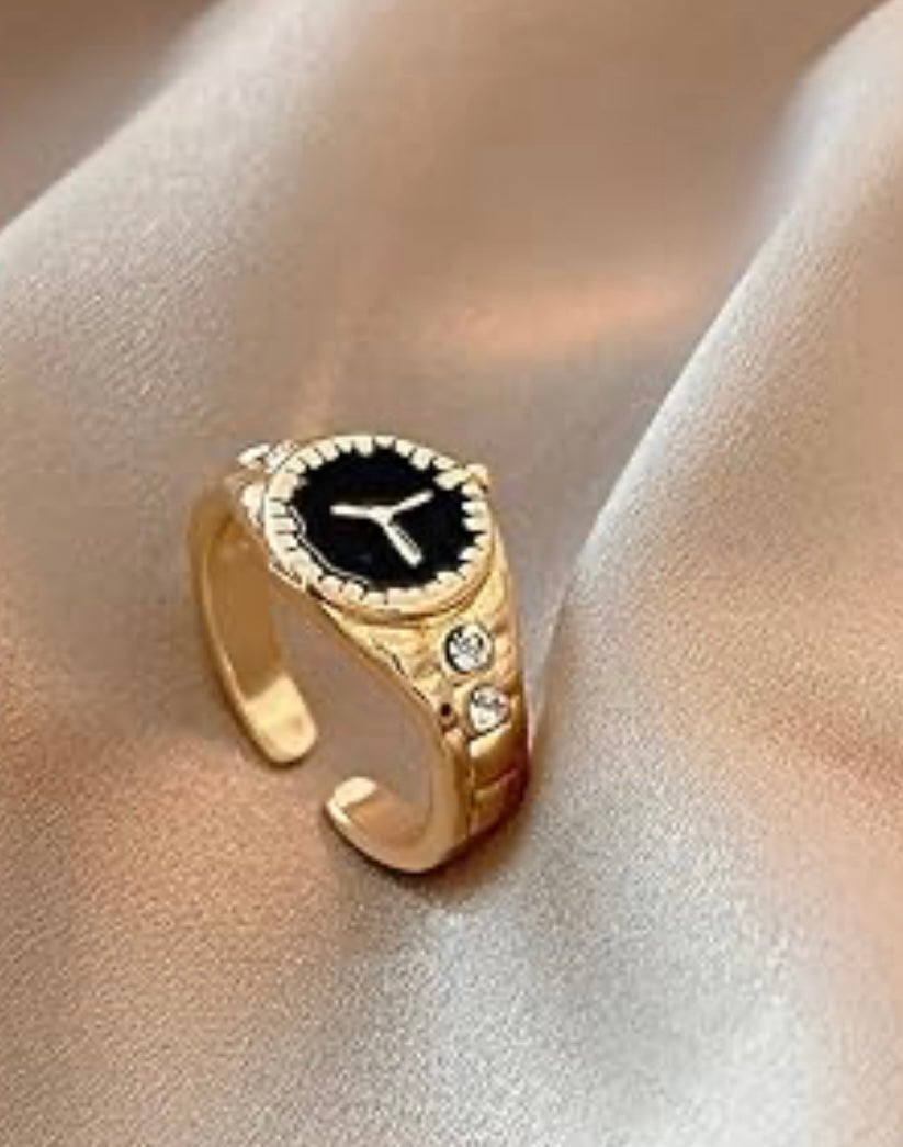 Watch Shape Finger Ring (Adjustable) By Tashyam