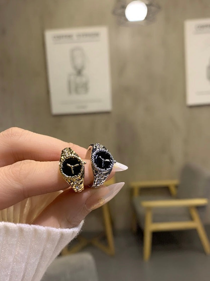 Watch Shape Finger Ring (Adjustable) By Tashyam