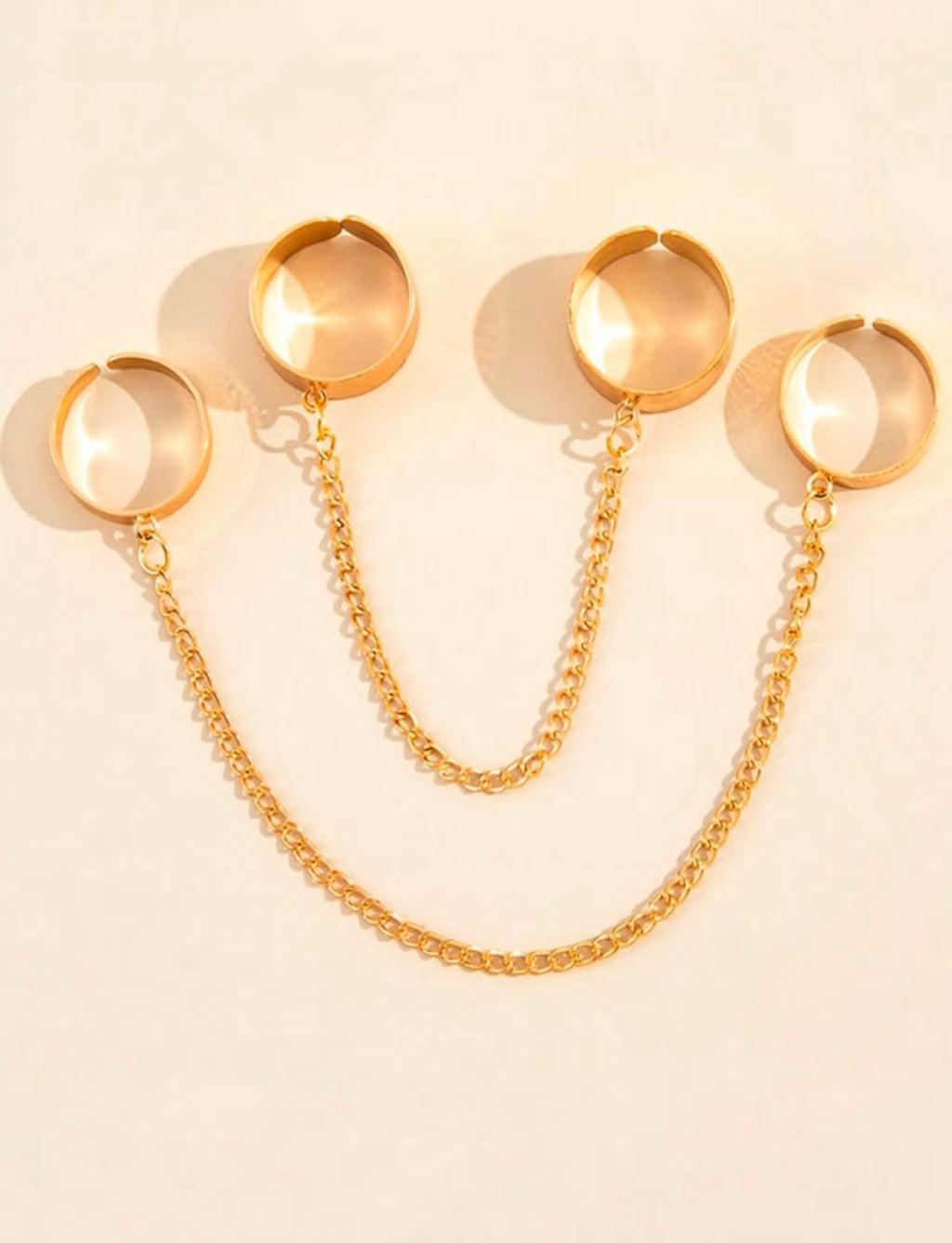 Combo of 2 Gold Tone Delicate Chain Ring Set- by Tashyam
