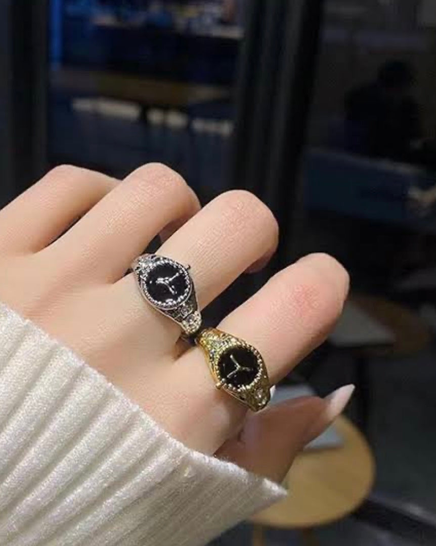 Watch Shape Finger Ring (Adjustable) By Tashyam