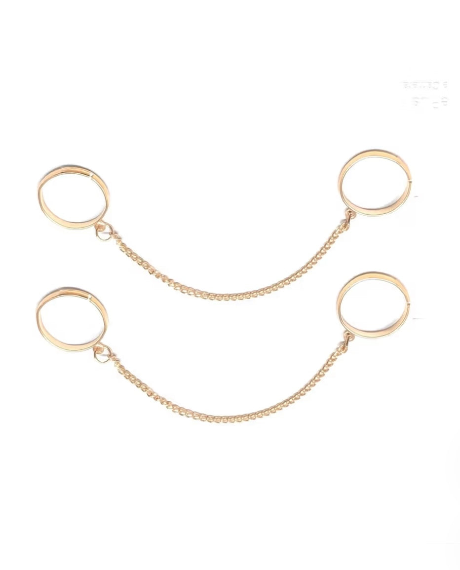 Combo of 2 Gold Tone Delicate Chain Ring Set- by Tashyam