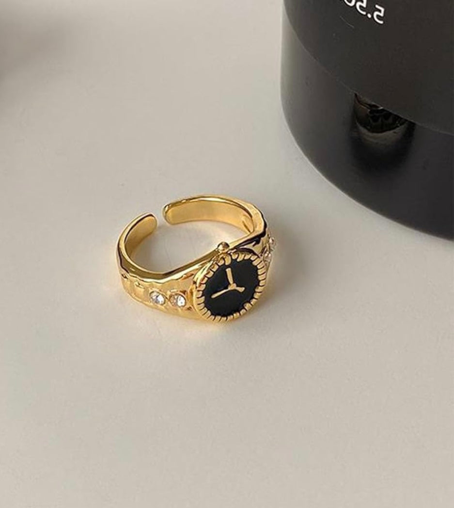 Watch Shape Finger Ring (Adjustable) By Tashyam